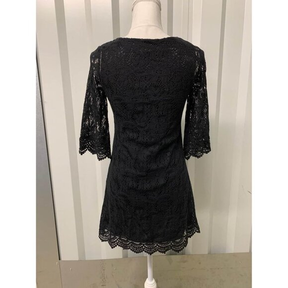 Divided By H&M Black Lace Overlay Lined Dress Size 4 - Picture 4 of 6